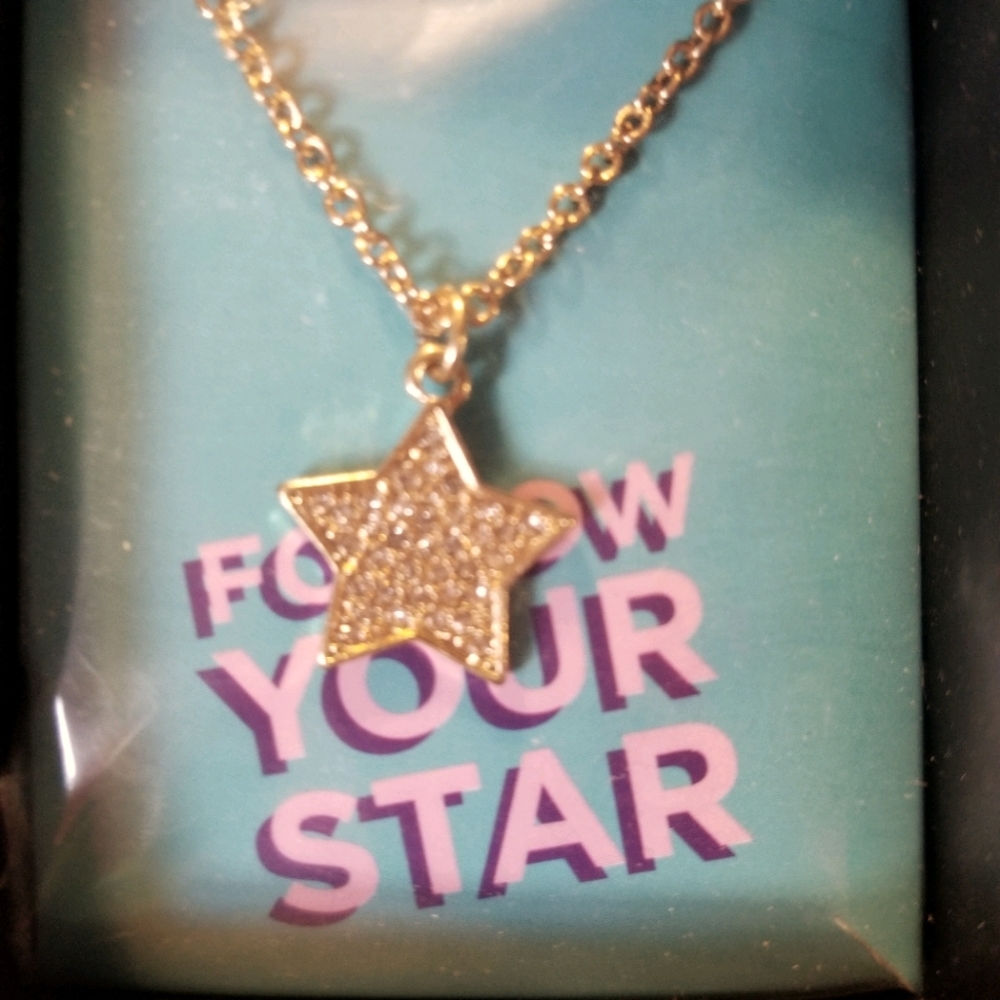 Pave star necklace NIB